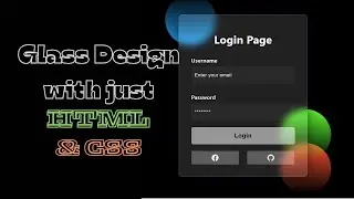 Login form Glass Design with HTML and CSS