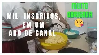 Meu canal fez 1 ano e a gente comemorou fazendo p&atilde;o de queijo, muito obrigada 