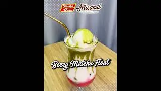 Berry Matcha Float using Family's Choice Artisanal