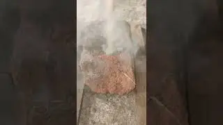 Brick and drilling bamboo wood #experiment #clip #fire #vs #viralvideo