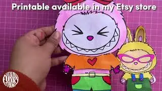 DIY Labubu Paper Doll | Printable Coloring Cut-Out Toy for Kids ✿ Fun Craft & Party Activity