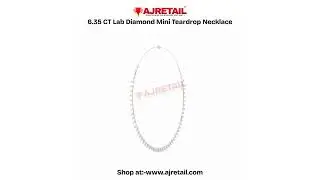 6.35 CT Lab Diamond Mini Teardrop Necklace 18k  White Gold #ajretail #diamondnecklace