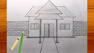 Traditional House Drawing | House Sketch With Pencil