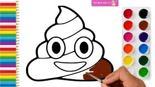 Drawing the #Poop #Emoji for Kids | #Funny painting for kids | How to draw the poop emoji