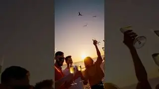 Summer time sunsets with Champagne are the best! #summer #ai #sunset #champagne #vacation