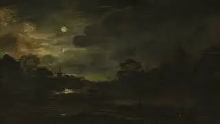 Landscape by Moonlight 🌙 | 1 Vintage Painting | 2-Hour Moody Ambience | 4K Art Screensaver