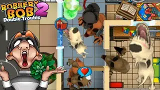 Robbery Bob 2 | Angry Dog Costume Vs Mario Ghost | Part 16