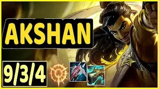 AKSHAN VS RYZE - 9/3/4 KDA MID GAMEPLAY CHALLENGER I