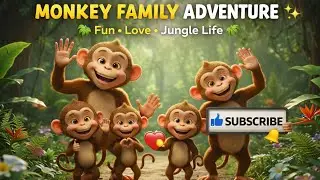 Monkey Family Adventure 🐒 | Fun Love & Jungle Life | AI Animated Short Film