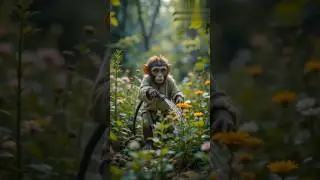 Poor monkey became a flower seller| Emotional story#ai #shorts #youtube #tiktok #tranding #omg #mom