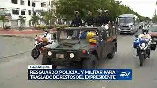 Arribaron a Guayaquil los restos del expresidente Gustavo Noboa