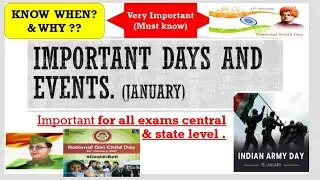 Important Days & Events - January month