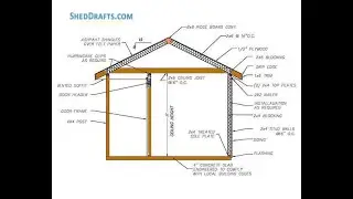 8x12 Hip Roof Storage Shed Plans Blueprints