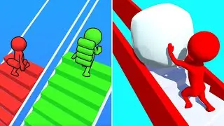 Max Levels Snow Race Vs Bridge Race🧲🧲🧲Walkthrough Mobile Gameplay E1T