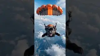 Parachute Adventure: The Little Dog's Thrilling Journey 🌏👍 #shorts #trendingshorts #viralvideo