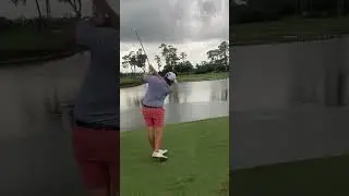 Don't hit it in the water, don't hit it in the water, don't hit it in the water... 🏌️&zwj;♀️⚠️😂