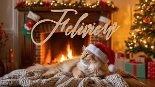 Feel the Warmth at Christmas with a Purring Cat by the Fire