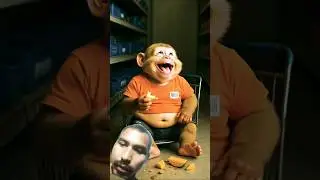 Fat monkey eating mango😵#viral #monkey