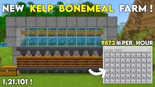 NEW 1.21.101 ZERO TICK KELP BONEMEAL FARM in Minecraft Bedrock !