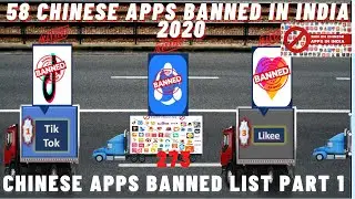 Banned Apps in India List Part 1  || 58 Chinese Apps Banned in India 2020