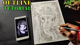 Lord Ganesha Drawing Outline Tutorial Step By Step | Part -1