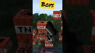 #shorts #minecraft girls vs boys cutting tree 🌲