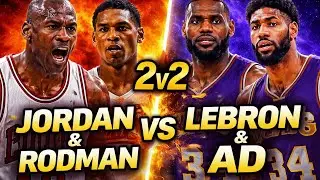 Jordan & Rodman Take On LeBron & AD &mdash; Legends vs Modern Superteam 2v2 Blacktop War | NBA 2K20