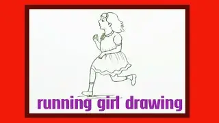 how to draw running girl||running girl drawing||girl drawing||