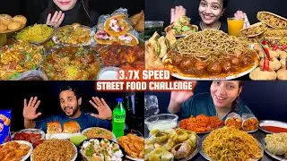 ASMR: Eating&nbsp;Street food eating challenge 😍😋 dahi Puri bada pav egg roll Manchurian noodles Mukbang