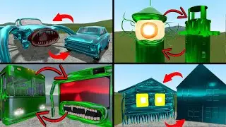 EVERYTHING TURNED INTO MONSTERS COLORA FULL : Cursed Bus Train, Car Eater,Cursed Bus Eater in Gmod!