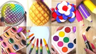 Satisfying Slime Coloring with Makeup! Mixing Heart Lip Gloss & Metallic Markers into Clear Slime!