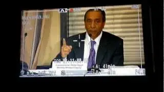 Wally Oppal speaking at a forum  on  the creation of one Provincial Police force