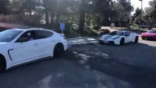 October Exotic Car Rally - I was Leading in a Porsche Panamera Turbo - McLaren Gets Loose at the End