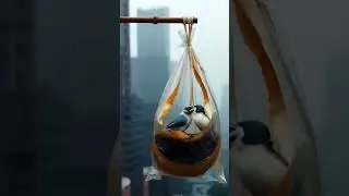 Urban Nesting: Birds in a Hanging Bag #moralmagicland #urbanwildlife #citybirds