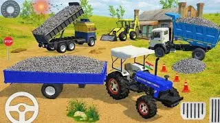 🔴Drive JCB and Uploading 🪨🏗Stone From Dumper🌋 Truck in Game #truck #jcb #tractor #dumper #games 0139