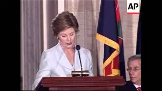 First Lady Laura Bush attends Holocaust memorial ceremony