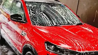 How to foam wash your car with high water pressure #skoda #skodakushaq #carwash  #car #bangalore
