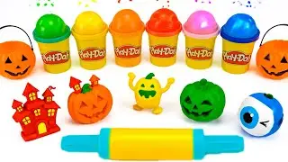 DIY Halloween Play Doh Kinetic Sand Ghost & Pumpkin Shapes 🎃👻 Kinetic Sand ASMR