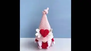 Crochet Pattern Love Heart Gnome, Valentines Day funny gnome pdf pattern