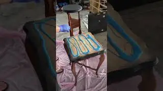 How to epoxy resin a small side table.  #epoxy #resin #furnitureflip #addme #theepoxychick