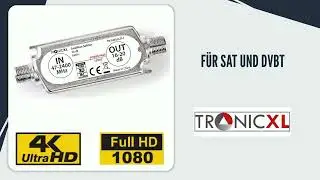 TronicXL Sat Verst&auml;rker mit Splitter - DVBS Inline Verst&auml;rkung