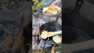 Outdoor Pancakes | Easy Breakfast 🤤🥞 #outdoorcooking  #ASMR #CampfireCooking #EasyCampingRecipes