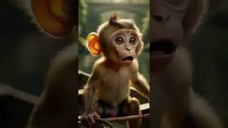 Hero Monkey Saves Drowning Kids from Bus Crash! 🐒🚌 #shorts