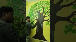 bodhi tree #buddha #bodhitree #wallpainting #reels #shorts
