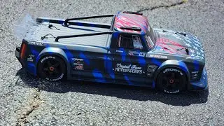 Quick bash and tires shred arrma infraction 6s with old body running xc 8s 1650kv combo on 6s 25/47