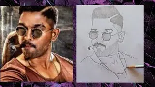 drawing allu arjun sketch step by step /#Alluarjun #sketchstrings927