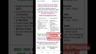 BHU IMS B.Pharma Ayurved &nbsp;| M.Pharma Ayurved Admission 2023