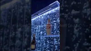 Home Night Club Bar Furniture Light LED Changing Acrylic Water Bubble Wall bar Display Wine Cabinet