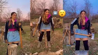 Двусторонний топор для колки дров ASMR с крутой торговой площадкой Facebook, вдохновлённой сериал...
