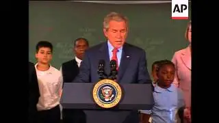 President Bush told a group of New York school kids on Wednesday: 'Childrens do learn.'  Bush made h